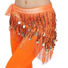 Hip Scarf Chiffon Coins Tassels Sequins Triangle Skirt Belly Dance Costume J4U66