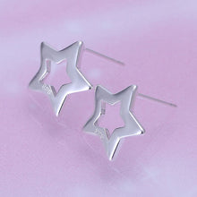 hollow star stud earings silver plated jewelry earrings for women silver plated earrings smte107 J4U66