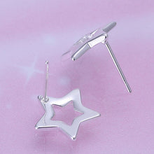 hollow star stud earings silver plated jewelry earrings for women silver plated earrings smte107 J4U66