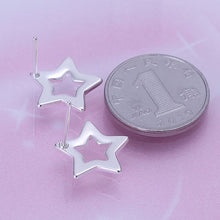 hollow star stud earings silver plated jewelry earrings for women silver plated earrings smte107 J4U66