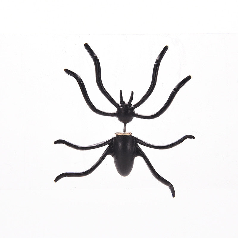 Holloween 3D Stereo Animal Stud Earings Fake PiercingWomen's Jewelry Hotsale Punk Black Spider Earrings J4U66