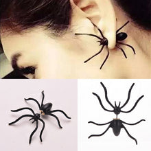 Holloween 3D Stereo Animal Stud Earings Fake PiercingWomen's Jewelry Hotsale Punk Black Spider Earrings J4U66