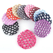 Bun Cover Snood Hair Net Ballet Dance Skating Chic Crochet Beautiful Colors J4U66