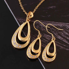 18k gold plating jewelry sets two crystal earrings necklace  3 J4U66