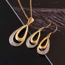 18k gold plating jewelry sets two crystal earrings necklace  3 J4U66