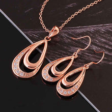 18k gold plating jewelry sets two crystal earrings necklace  3 J4U66