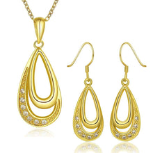 18k gold plating jewelry sets two crystal earrings necklace  3 J4U66