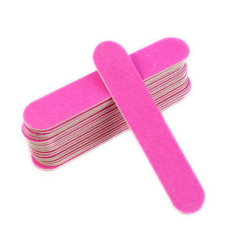 20pc Pink Nail Art Manicure Buffer Buffing Sanding Files Crescent Sandpaper Grit J4U66
