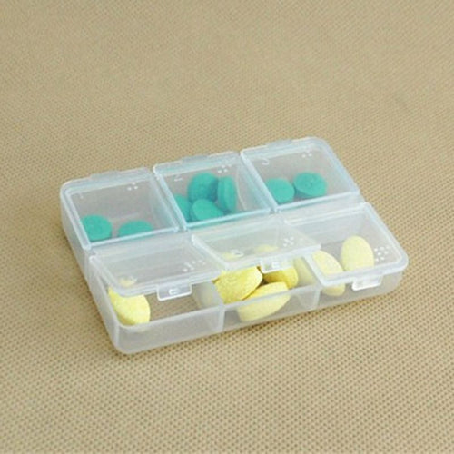 6 D Tablet Pill Box Holder Medicine Case Storage Organizer Container P1 J4U66