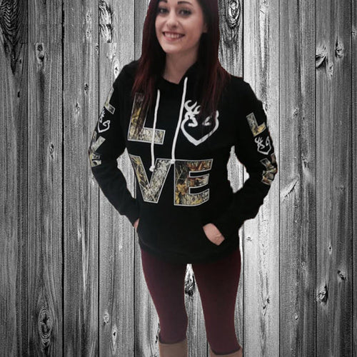 Casual Solid Couples Hoodies Sweatshirts Pullovers Turn-down Collar LOVE Print Kangaroo Pocket Hoodie J4U66