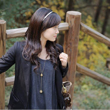 Classic Crystal Hollow Out Two Ball Rhinestone a Long Section of High Texture Flash Spher 18K Gold Plated Necklace J4U66