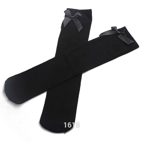 Cotton Kids Baby Bowknot Stripes In tube 1-8Y Girls Dress High StockingJFY66