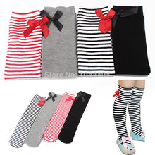 cotton kids baby bowknot stripes in tube 1~ years girls dress high stocking J4U66