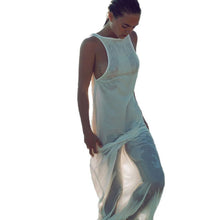 chiffon dresses sexy women white beach dress casual o neck backless long maxi dress J4U66