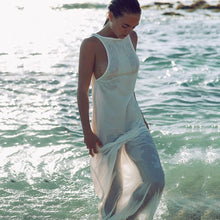 chiffon dresses sexy women white beach dress casual o neck backless long maxi dress J4U66