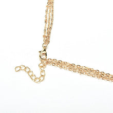 Gold Plated Fatima Hand 3 Multi Layer Chain Bar Necklace Gold Beads and Long Strip Pendant Necklaces Jewelry J4U66