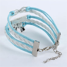 infinity braid love elephants chain leathercharm plated silver diy bracelet J4U66