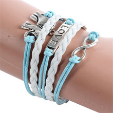 infinity braid love elephants chain leathercharm plated silver diy bracelet J4U66