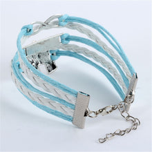 Infinity Braid Love Elephants Chain Leather Charm Plated Silver DIY Bracelet J4U66