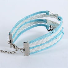 Infinity Braid Love Elephants Chain Leather Charm Plated Silver DIY Bracelet J4U66