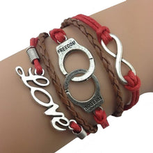 Fashion Jewelry Vintage Braided Anchors Owl Love Rudder Leather Bracelet Multilayer Rope Bracelets Wrap Bracelets Bangle J4U66