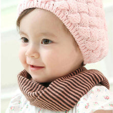 Kids Girls Boys Snood Scarf Neckerchief Stripes Infants Snow Scarves Warmer J4U66