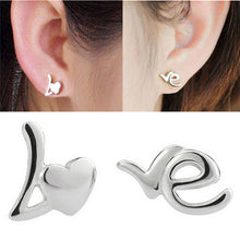 Lovely Charming Women Lady Silver Plated Heart LOVE Earrings Jewelry Gift  J4U66