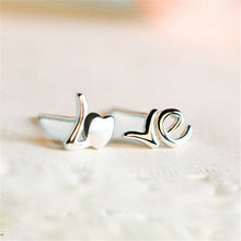 Lovely Charming Women Lady Silver Plated Heart LOVE Earrings Jewelry Gift  J4U66
