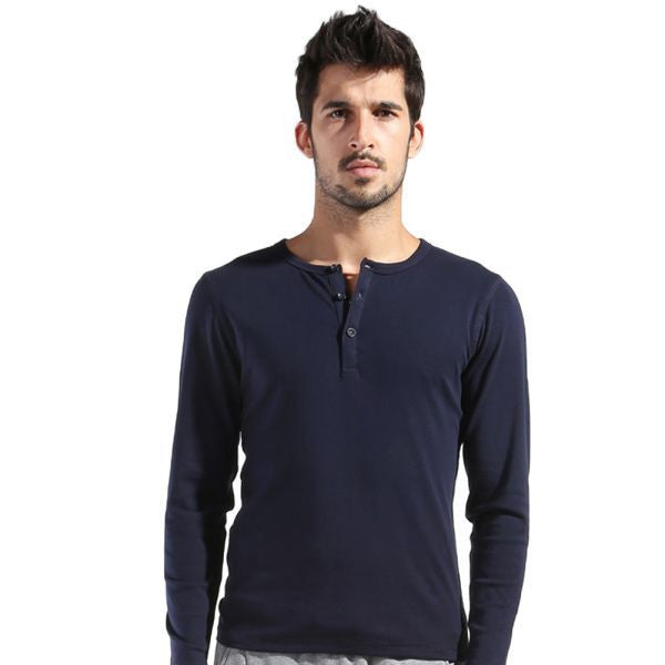 Men Basic Long Sleeve T-shirt Gray Dark Blue Yellow White Slim Cut T Shirt Tops P1 J4U66