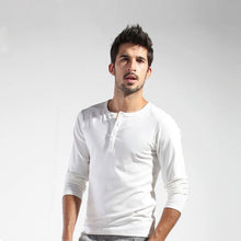 Men Basic Long Sleeve T-shirt Gray Dark Blue Yellow White Slim Cut T Shirt Tops P1 J4U66