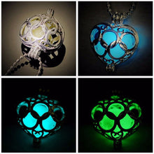 Women Chocker Pendants Necklace Glow In The Dark Locket Hollow Glowing Five Circles Shape Stone Pendant J4U66