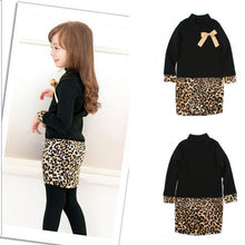 Princess Kids Baby Girls Long Sleeve One Piece Dress Bow Leopard Costume New J4U66