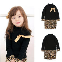 Princess Kids Baby Girls Long Sleeve One Piece Dress Bow Leopard Costume New J4U66