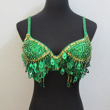 Pteris Belly Dance Beaded Crystal Sequin Bra Top Wine Bar Nightclub Rave DJ Dancewear 9 Colors J4U66