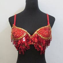pteris belly dance beaded crystal sequin bra top wine bar nightclub rave dj dancewear J4U66
