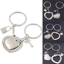 Lovers Heart Lock key chains keyring keyfob Valentine Couple gift purses handbags  J4U66