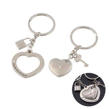 Lovers Heart Lock key chains keyring keyfob Valentine Couple gift purses handbags  J4U66