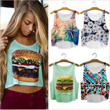 Style Women 3D Printed Vest Casual Sleeveless O-Neck Floral Tank Tops Slim Fitness Plus Size J4U66