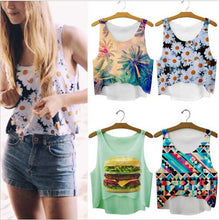 Style Women 3D Printed Vest Casual Sleeveless O-Neck Floral Tank Tops Slim Fitness Plus Size J4U66