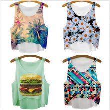 Style Women 3D Printed Vest Casual Sleeveless O-Neck Floral Tank Tops Slim Fitness Plus Size J4U66