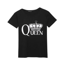 Woman Clothes Queen Letter Print T Shirts Short Sleeve tshirt Ladies Fitness harajuku white black top tees J4U66