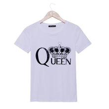 Woman Clothes Queen Letter Print T Shirts Short Sleeve tshirt Ladies Fitness harajuku white black top tees J4U66