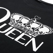 Woman Clothes Queen Letter Print T Shirts Short Sleeve tshirt Ladies Fitness harajuku white black top tees J4U66
