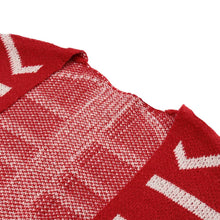 knitted cardigans casual women sweater open front geometric pattern tassel loose tops women outerwear red J4U66