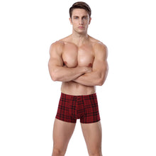 comfortable men boxer shorts plaid tartan elastic waist cotton trunks men underwear boxers panties underpants plus size J4U66