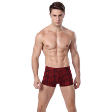 comfortable men boxer shorts plaid tartan elastic waist cotton trunks men underwear boxers panties underpants plus size J4U66
