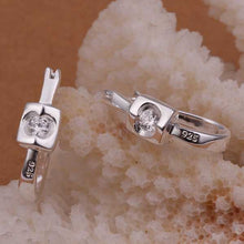 silver plated earing sterling silver jewelry apple u shaped insets stud earrings smte310 J4U66