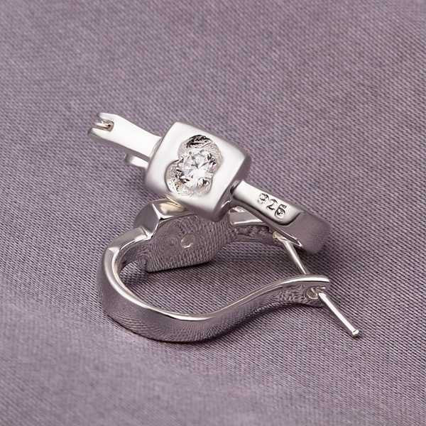 silver plated earing sterling silver jewelry apple u shaped insets stud earrings smte310 J4U66