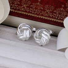 silver plated earing sterling silver jewelry button shaped stud earrings smte377 J4U66