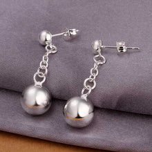 silver plated earing sterling silver jewelry chain bead earrings smte27 J4U66